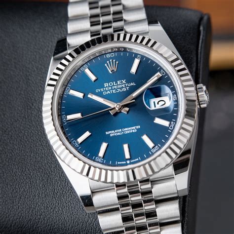 rolex datejust 41 blue jubilee fluted|Rolex Datejust with jubilee bracelet.